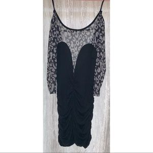 Mini black leopard Dress